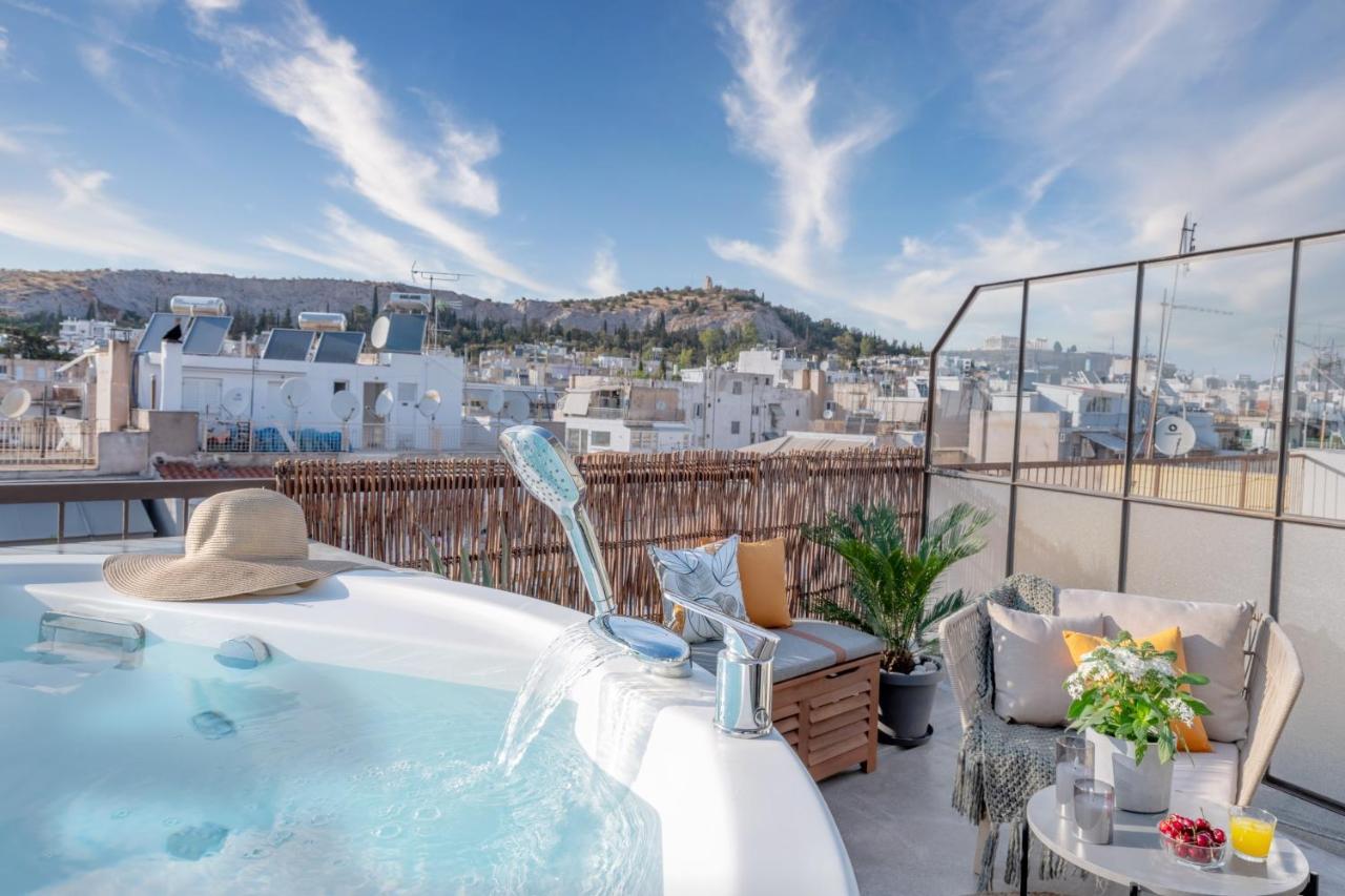Topfloor Getaway Balcony&Hot Tub+Acropolis View Atény Exteriér fotografie