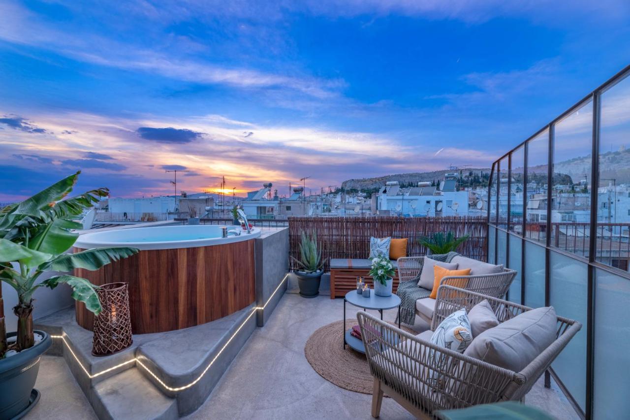 Topfloor Getaway Balcony&Hot Tub+Acropolis View Atény Exteriér fotografie